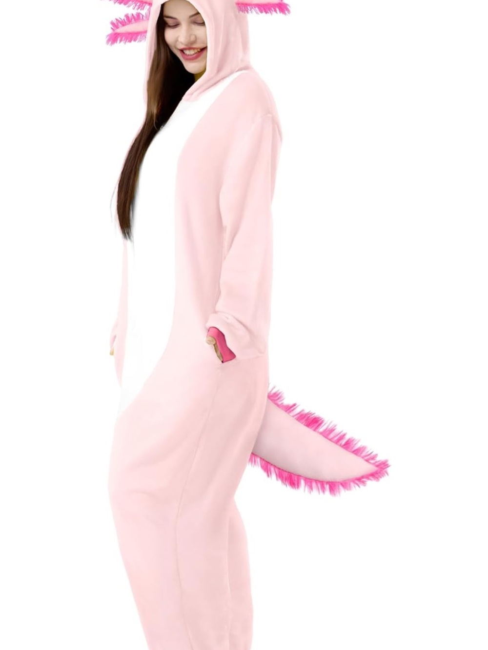 Pink Axolotl Onesie Women’s Costume